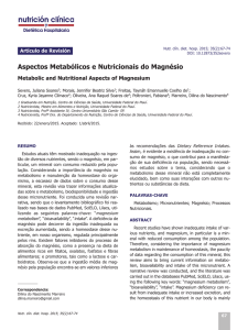Aspectos Metabólicos e Nutricionais do Magnésio (PDF