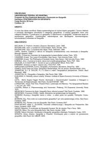 Ementas das disciplinas do PPGG - Mestrado em Geografia