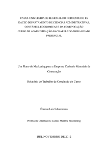 Um Plano de Marketing para a Empresa Cadeado Materiais de