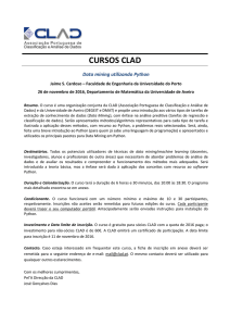 cursos clad - Associação Portuguesa de Classificação e Análise de