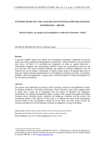 ESTUDOS MUSICAIS: UMA ANÁLISE DAS INVESTIGAÇÕES