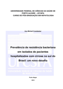 Prevalência de resistência bacteriana em isolados de