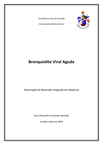 Bronquiolite Viral Aguda - Faculdade de Ciências da Saúde