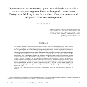 O pensamento ecossistêmico para uma visão de