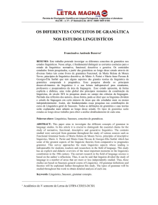 os diferentes conceitos de gramática nos estudos
