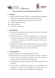 Edital de Ocupação do Teatro Joaquim Cardozo para