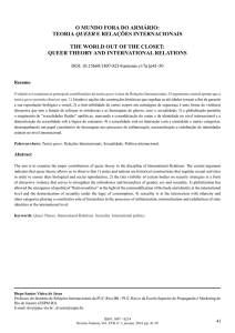 o mundo fora do armário: teoria queer e relações internacionais the