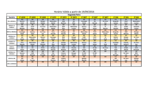 Horário Válido a partir de 19/09/2016