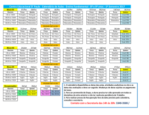 Calendário 1º Semestre 2017 - Ensino