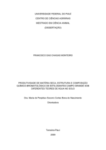 Produtividade de matéria seca, estrutura e composição químico