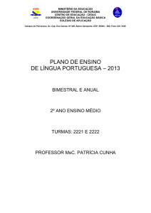 Plano de Ensino de Língua Portuguesa 2221 e 2222