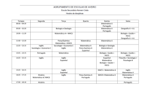 Tempos Segunda Terça Quarta Quinta Sexta Matemática A
