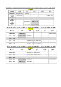 HORÁRIO NÚCLEO DE ESTUDOS COMPLEMENTARES E