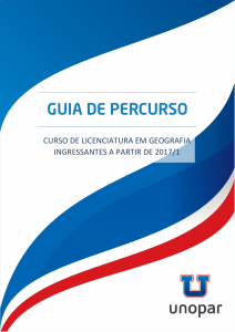 CURSO DE LICENCIATURA EM GEOGRAFIA INGRESSANTES A