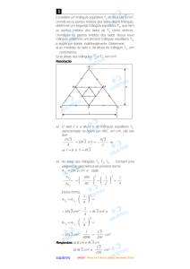 Considere um triângulo eqüilátero T de área 16 3