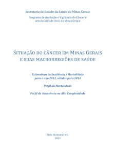 Situação do câncer em Minas Gerais e suas