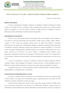 NOTA TÉCNICA - Febre Amarela - Secretaria Municipal de Saúde