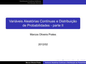 Variáveis Aleatórias Contínuas e Distribuição de Probabilidades
