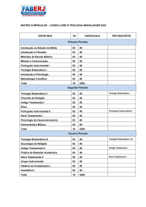 Matriz Curricular - Curso Livre de Teologia / Modalidade