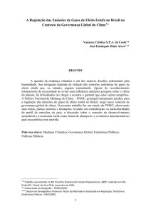 A Regulação das Emissões de Gases de Efeito Estufa no Brasil no