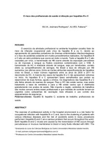O risco dos profissionais de saúde à infecção por