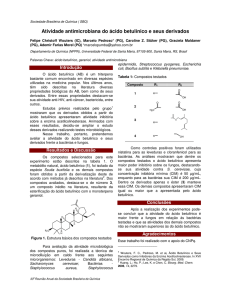 Atividade antimicrobiana do ácido betulínico e seus derivados