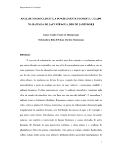 análise microclimática do gradiente floresta-cidade na - PUC-Rio