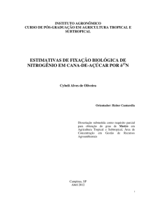 Estimativas de fixação biológica de nitrogênio em cana-de