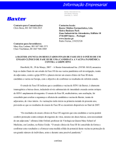 baxter announces positive results from phase iii