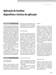 Aplicação de insulina: dispositivos e técnica de aplicação