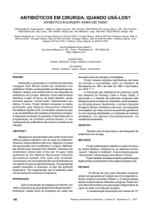 antibióticos em cirurgia. quando usá-los?