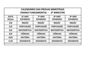 calendário das provas bimestrais ensino fundamental