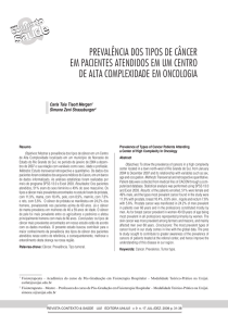 prevalência dos tipos de câncer em pacientes atendidos em um