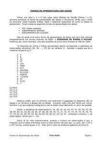 Formas de Apresentação dos Dados Pedro Bello Página 1
