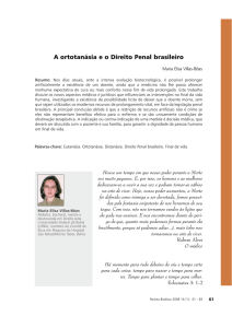 A ortotanásia e o Direito Penal brasileiro - Revista Bioética
