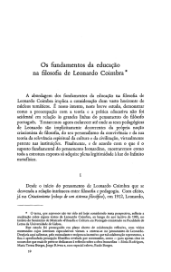 Os fundamentos da educação na filosofia de Leonardo Coimbra*