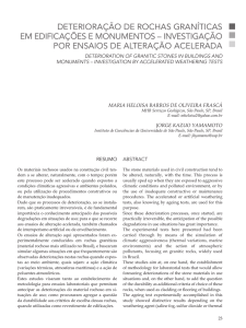 DETERIORAçãO DE ROCHAS GRANÍTICAS EM EDIFICAçõES E