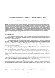 54 - câncer de esôfago e desnutrição: estudo de caso