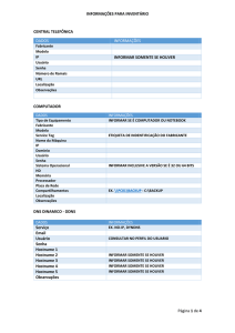 Página 1 de 4 INFORMAÇÕES PARA INVENTÁRIO