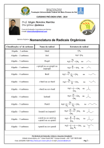 Química Orgânica: Nomenclatura de Radicais Orgânicos