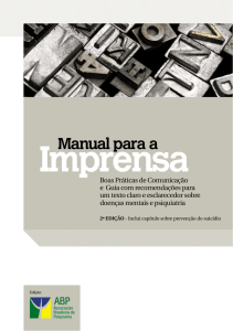 Manual para a imprensa - Associação Brasileira de Psiquiatria