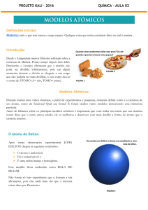 Atomística – Modelos Atômicos.