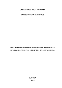 contaminacao de alimentos atraes de - TCC On-line