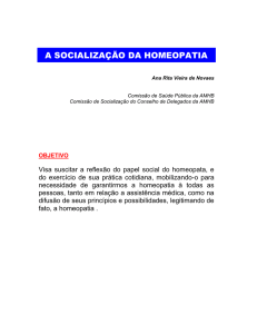 Palestra em 2002: A Socialização da Homeopatia - Em Pdf