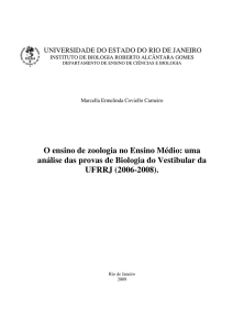 O ensino de zoologia no Ensino Médio - DECB