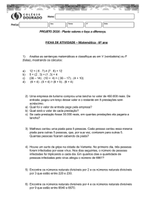 FICHA DE ATIVIDADE – Matemática - 6º ano