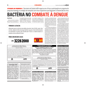 BACTÉRIA NO COMBATE À DENGUE - Deop-MG