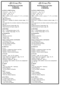 ROTEIRO DAS AVALIAÇÕES 6º ano