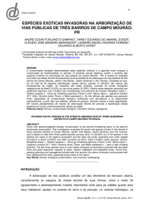 ESPÉCIES EXÓTICAS INVASORAS NA ARBORIZAÇÃO DE VIAS