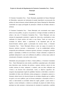 Regulamento do Teatro Municipal de Matosinhos Constantino Nery